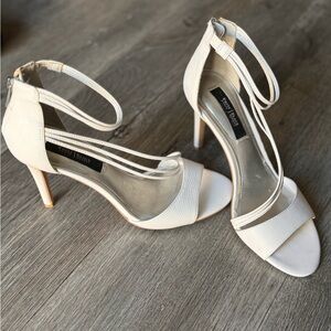 White House | Black Market - White Strappy Heels Size 8M